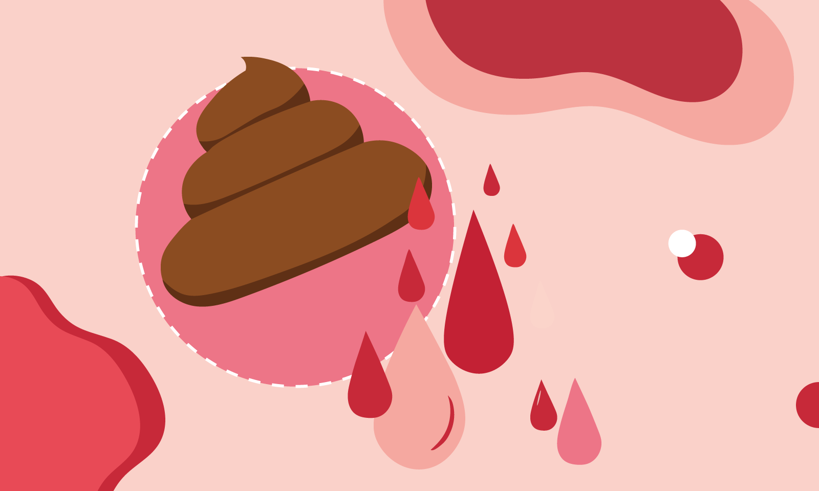 Fun illustration explaining changes in poop during your period.